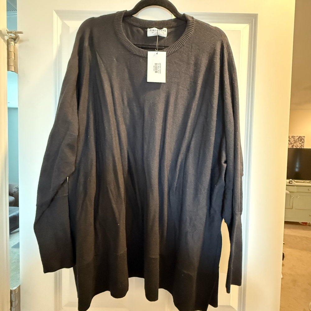 First Love Black Knit Top